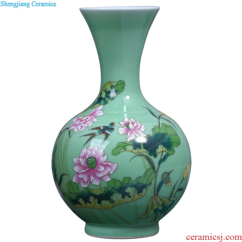 Jingdezhen ceramics antique hand-painted lad f barrels of blue and white porcelain vase flower arranging the sitting room of Chinese style household furnishing articles