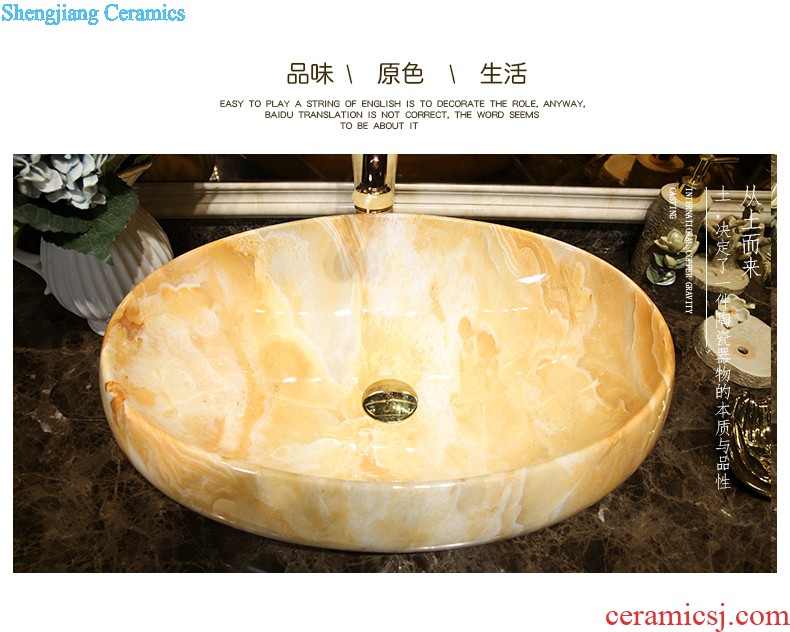 Koh larn, qi column basin sink lavatory pillar type ceramic glaze LZ1145 sink on floor crack