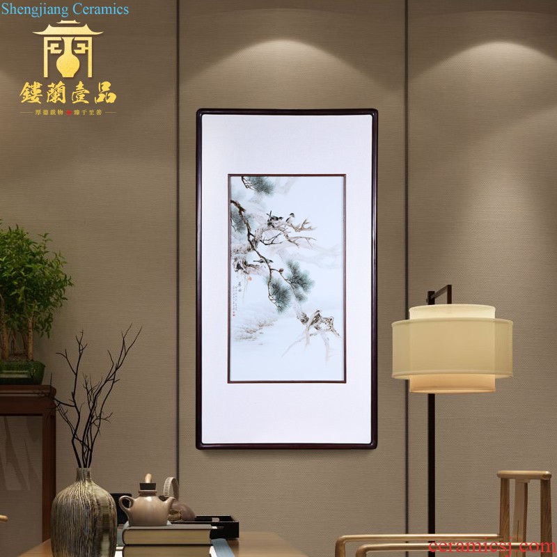 Jingdezhen ceramics painting in hand-painted powder enamel decoration cixin qiu - yun reed pond sitting room of Chinese style household furnishing articles