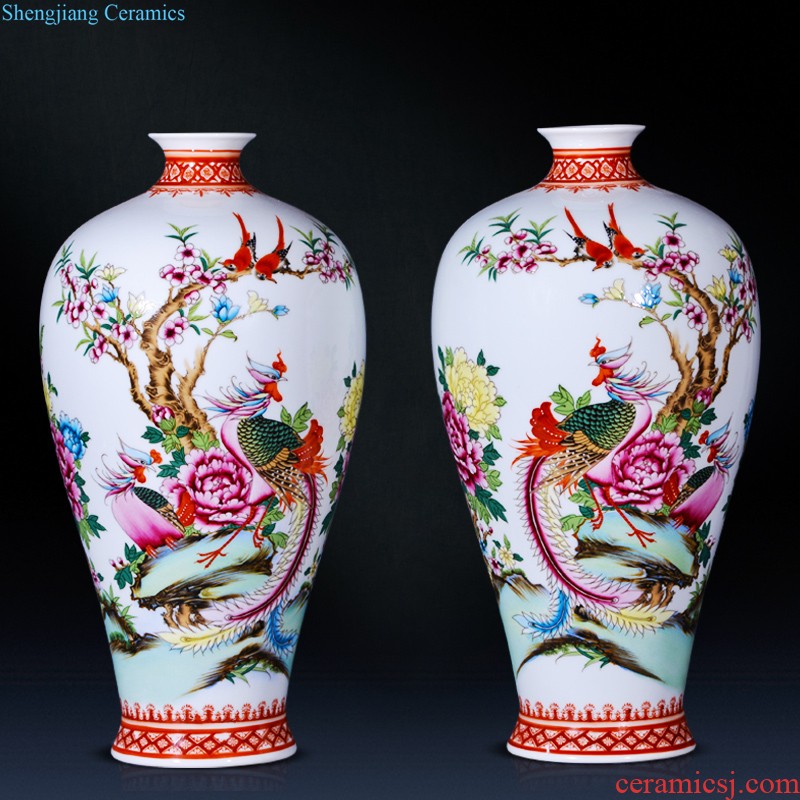 Jingdezhen ceramics vase hand-painted large gulp of new Chinese style household adornment porcelain vases, flower arranging furnishing articles