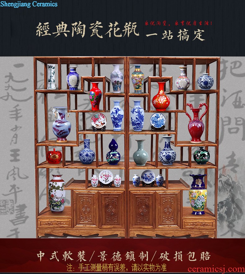 Insert jingdezhen ceramics vase hand-painted famille rose in the mountain somebody else Chinese style living room TV ark furnishing articles of handicraft