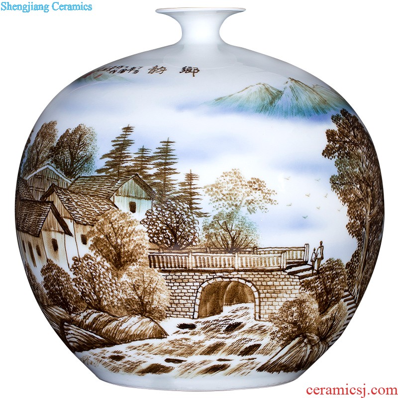 Sitting room 260 jingdezhen ceramic vase enamel paint live long and proper vase household adornment handicraft furnishing articles