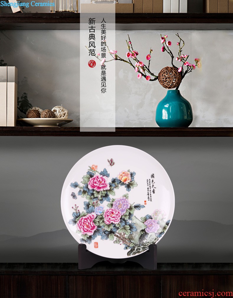 Jingdezhen ceramics peony landing large vases, sitting room of Chinese style household decorations hotel housewarming furnishing articles