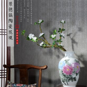 Jingdezhen ceramics hand-painted vases, flower arranging landscape freehand brushwork in traditional Chinese penjing porch ark of Chinese style household ornaments