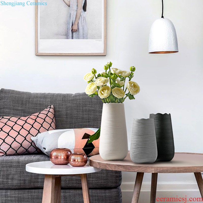 Vase furnishing articles flower arranging contracted sitting room small and pure and fresh household ceramic vase desktop Nordic flower vase decoration