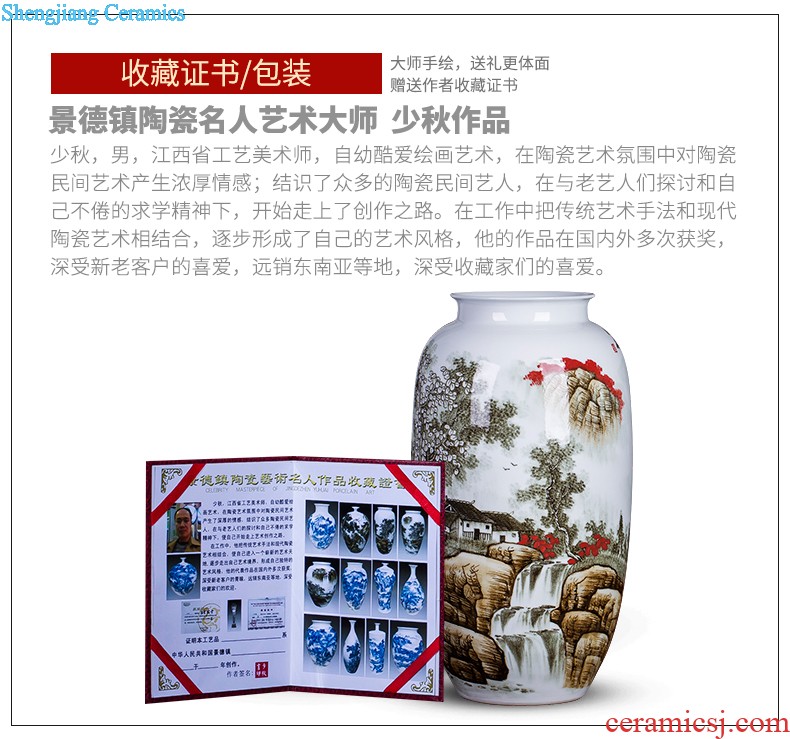 HP - 60 jingdezhen ceramics with a silver spoon in her mouth and household of large vases, flower arrangement sitting room porch decorate furnishing articles