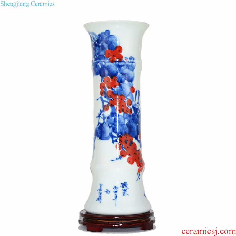 Jingdezhen ceramic blue and white porcelain vase furnishing articles sitting room of Chinese style restoring ancient ways is the dried flower arrangement home home decoration