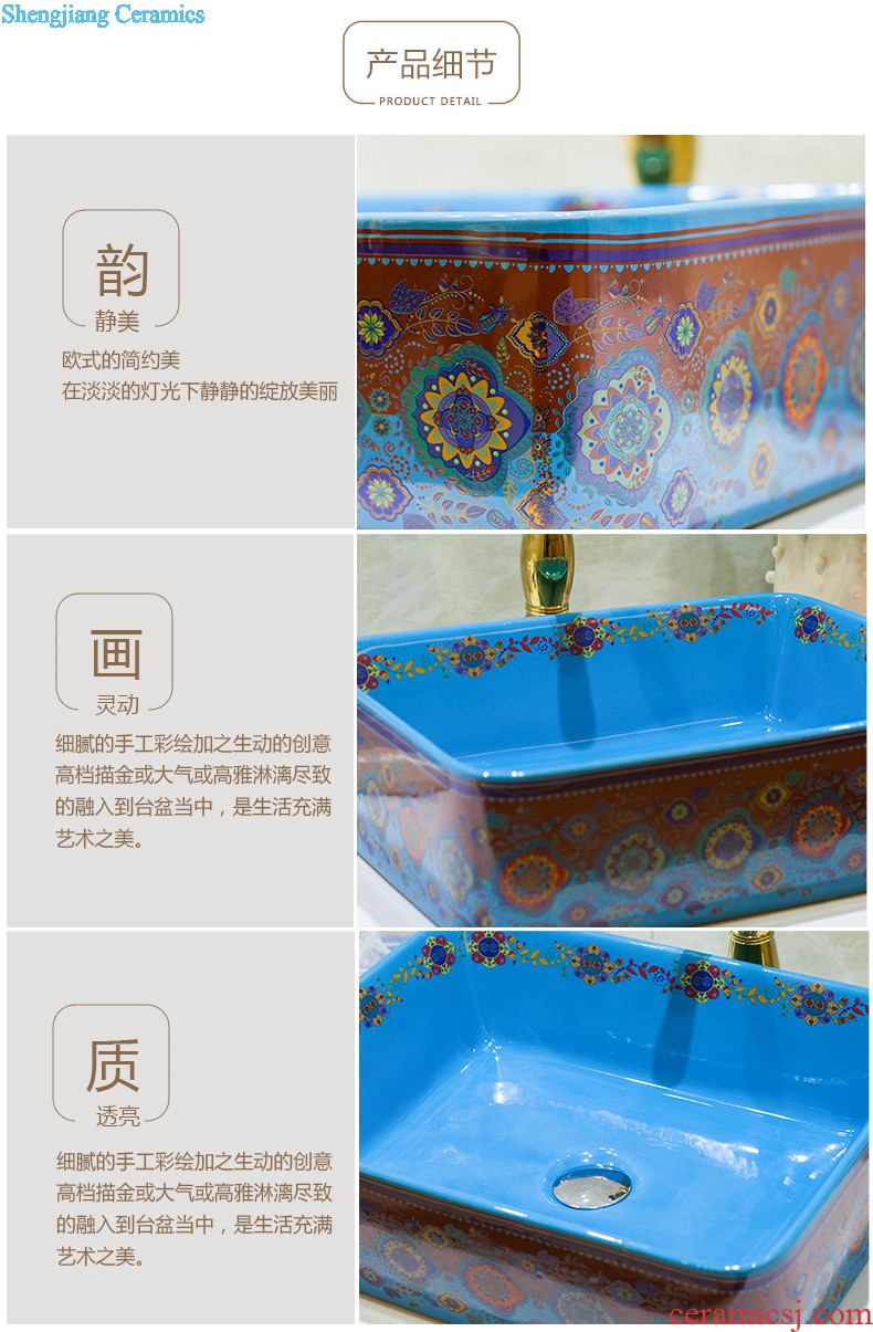 Koh larn, qi stage basin to square the basin that wash a face the sink ceramic sanitary ware art basin yellow butterfly flower