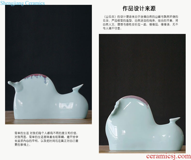 The rain tong household | hand knead shadow celadon porcelain bird Jingdezhen ceramics by hand furnishing articles process