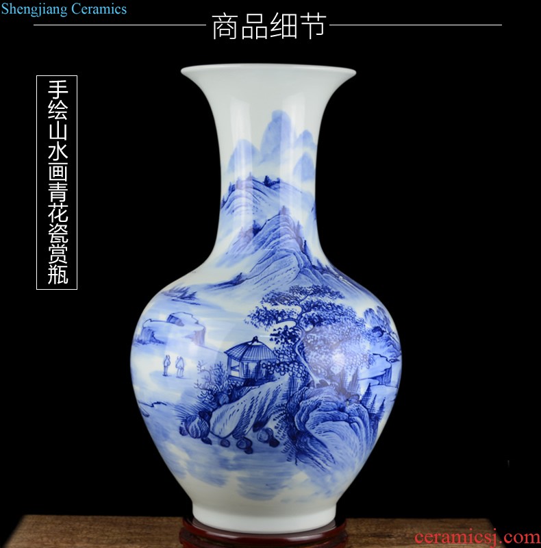 Jingdezhen ceramic general white pot vase furnishing articles large Chinese style living room dry flower flower arranging rich ancient frame ornaments