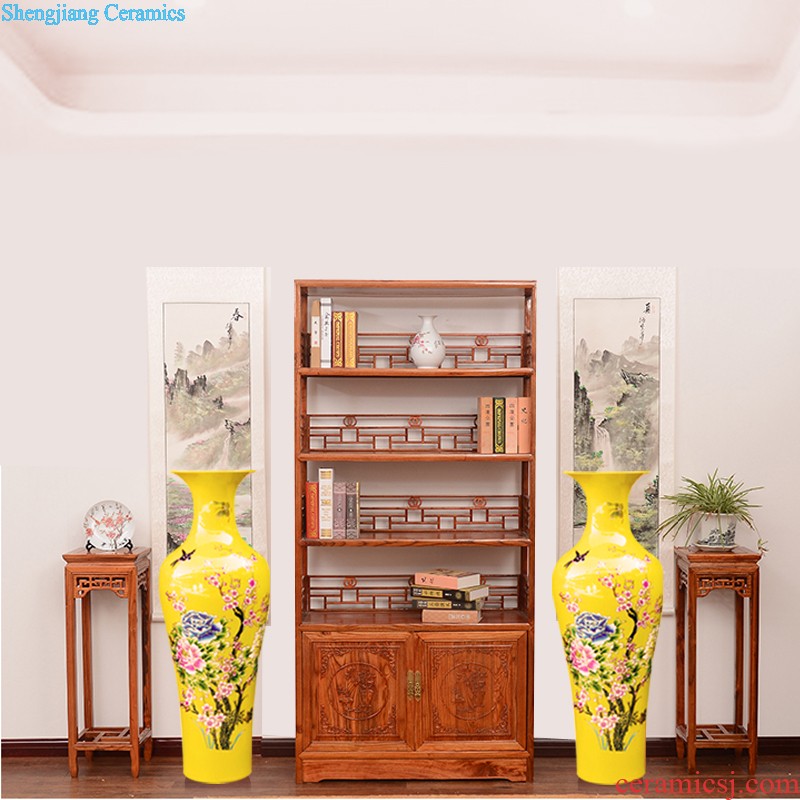 Jingdezhen ceramics famous hand-painted splendor in landing big vase high place large sitting room porch decoration