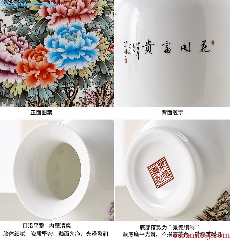 Jingdezhen ceramics famous hand-painted design hotel TV sitting room ark of large vases, furnishing articles large red