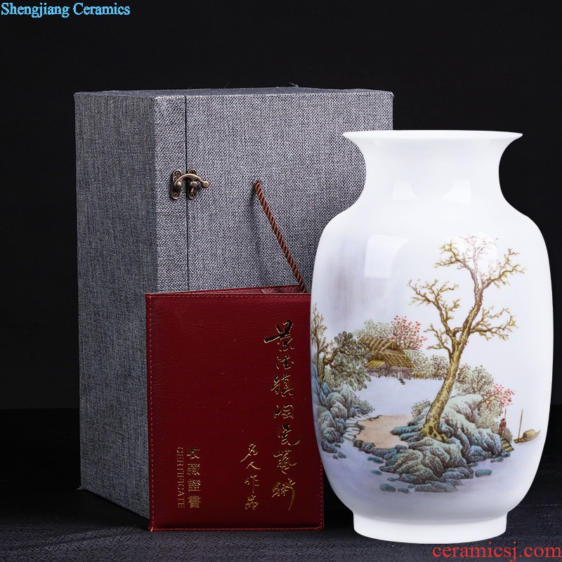 Jingdezhen ceramics vase General archaize pastel peach cans of storage tank Modern handicraft decorative furnishing articles