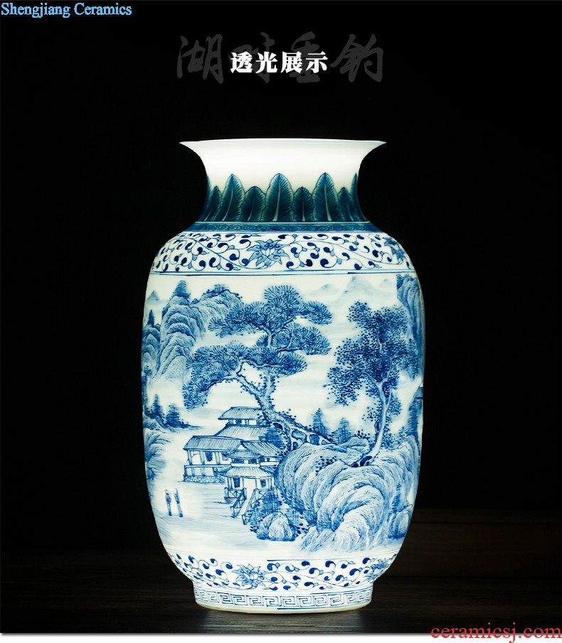 Ceramic film green hollow vase European modern furnishing articles household act the role ofing is tasted sitting room adornment handicraft decoration hc - 075