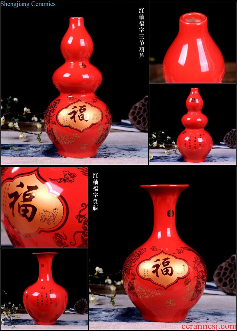 Jingdezhen ceramic vase furnishing articles by hand-painted sabingga sukdun dergici jimbi vases, flower arranging the modern Chinese style living room decorations