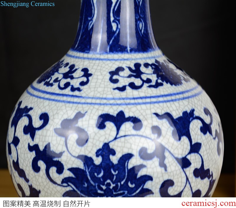 Jingdezhen ceramic Mediterranean style blues blue vase three-piece sitting room is contracted flower adornment furnishing articles