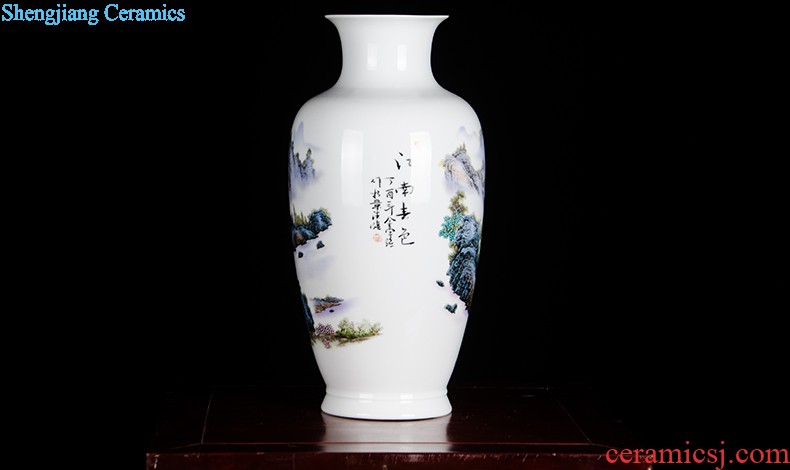 Antique hand-painted Z055 jingdezhen ceramics powder enamel blooming flowers large vases, sitting room adornment is placed