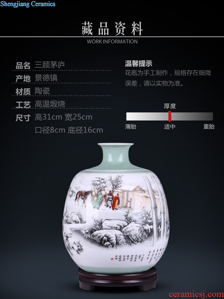 Jingdezhen ceramics by hand draw pastel boy sitting room place vases, flower arranging new Chinese style household arts and crafts