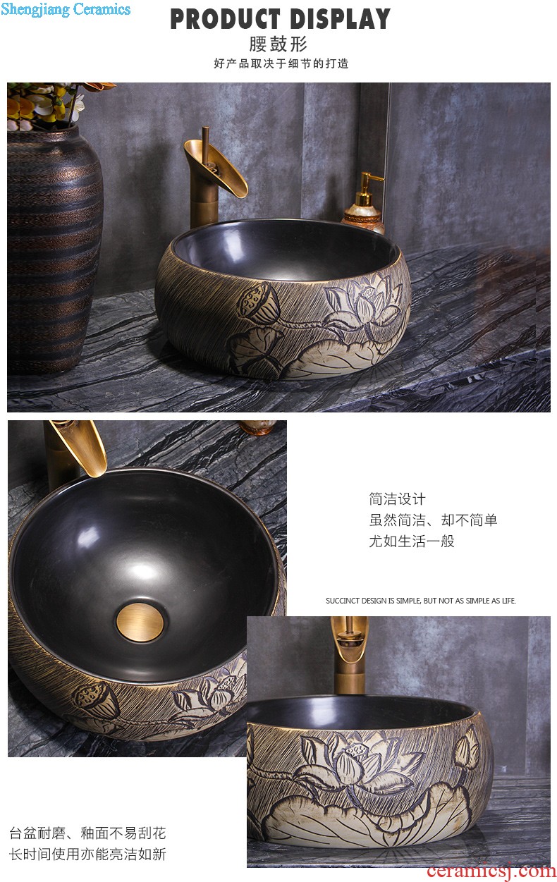 Koh larn tile neat package mail archaize of jingdezhen ceramic art basin of the basin that wash a face lavatory basin A067 on stage