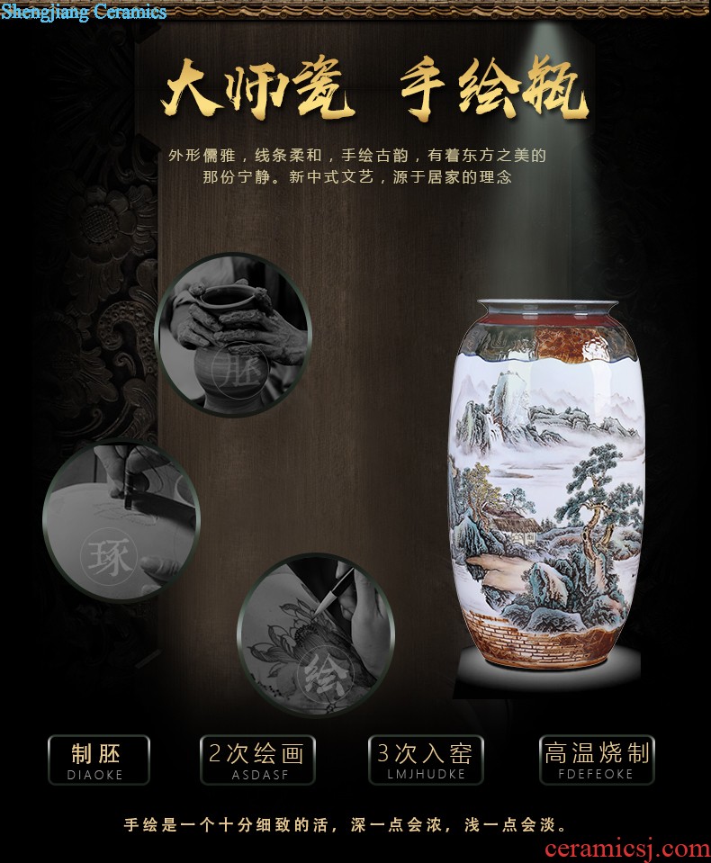 Jingdezhen famous masterpieces hand-painted ceramic vase sitting room place table, TV ark home decoration decoration