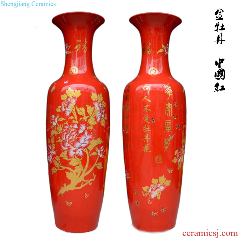 Jingdezhen ceramics hand-painted vases large famous handmade art furnishing articles sitting room of new Chinese style household adornment