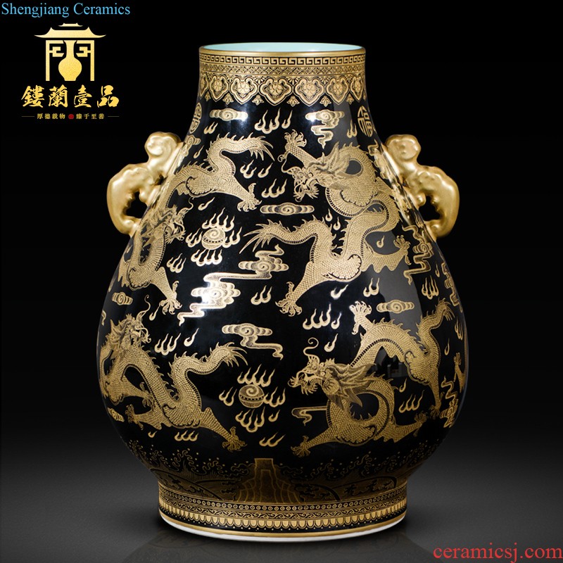 Jingdezhen ceramics new Chinese famille rose flower vase living room TV ark home decoration collection furnishing articles