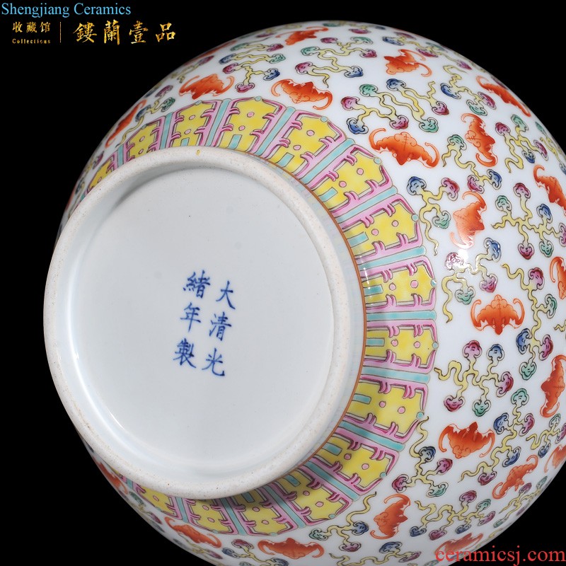 Jingdezhen imperial kiln chinaware imitation qing qianlong sharply glaze colour stripes vase household decorative furnishing articles in the living room