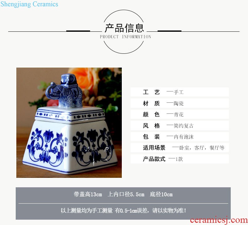 | jingdezhen blue and white ceramics/rain tong household contracted round ceramic pot furnishing articles Household adornment ornament