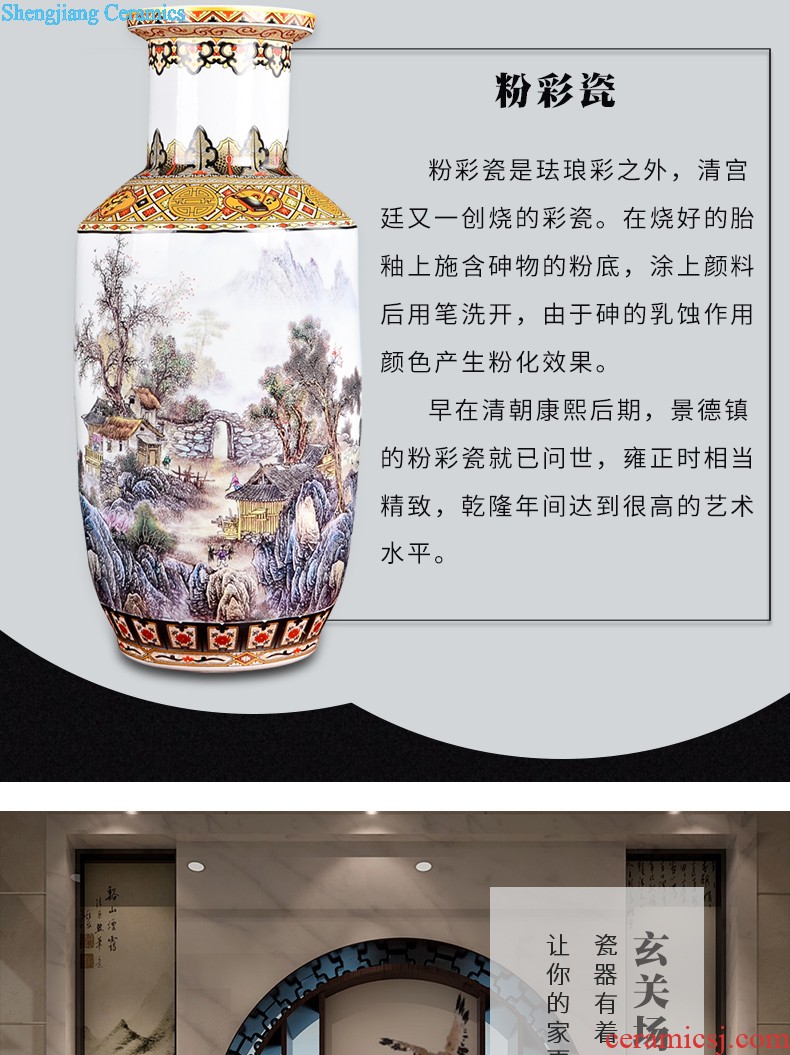 Z044 vases, antique Chinese open a piece of blue and white porcelain of jingdezhen ceramics classic home furnishing articles large living room