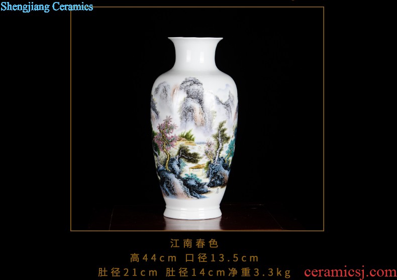 Antique hand-painted Z055 jingdezhen ceramics powder enamel blooming flowers large vases, sitting room adornment is placed