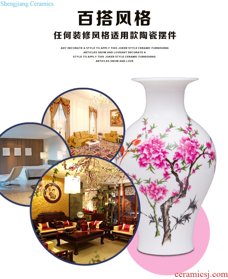 European ceramic vase is placed little blue pottery modern home decoration decoration flower arranging dried flowers contracted sitting room