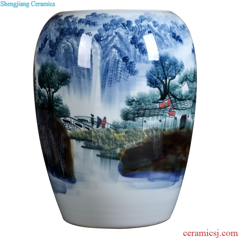 Jingdezhen ceramics furnishing articles Hand painted porcelain vases, flower arranging youligong freehand brushwork in traditional Chinese painting of flowers and birds New Chinese style arts and crafts