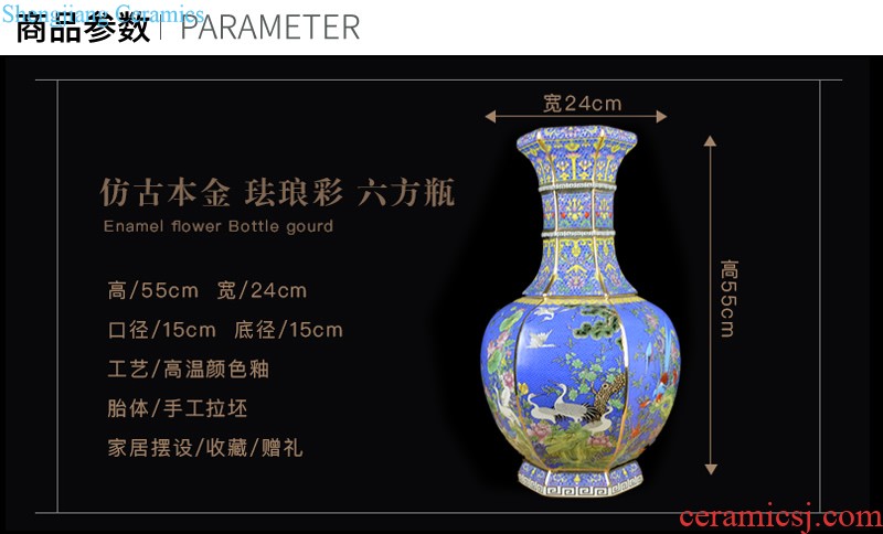 Cixin qiu - yun jingdezhen ceramics celebrity hand-painted powder enamel vase boutique sitting room home rich ancient frame adornment furnishing articles