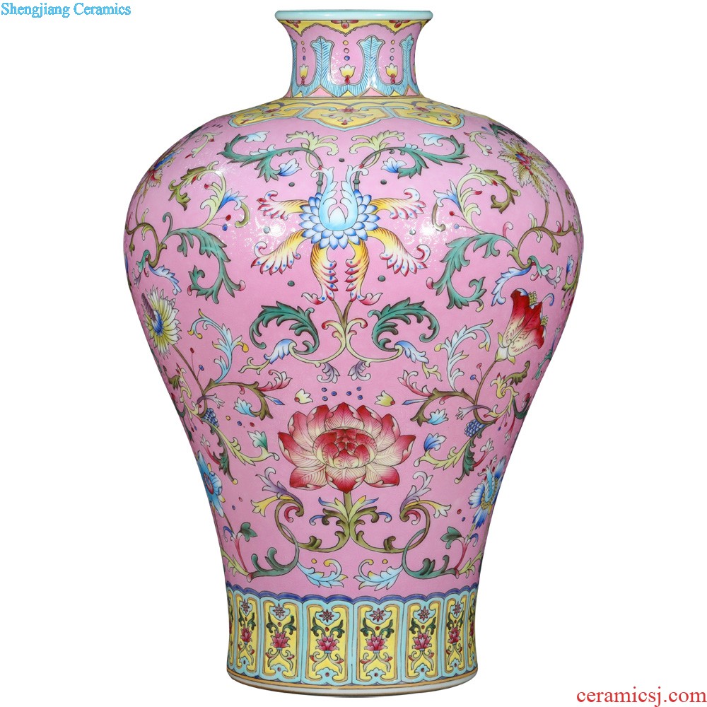 Jingdezhen ceramic imitation qing qianlong even ears around branches of blue and white porcelain vases, classical Chinese style home furnishing articles