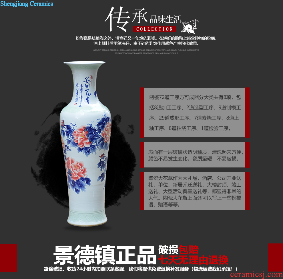 Jingdezhen ceramics vase famous master hand draw the sitting room of Chinese style household wine cabinet office furnishing articles ornament