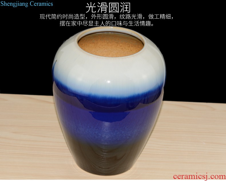 Jingdezhen ceramics kiln vase three-piece new Chinese flower arranging home furnishing articles sitting room adornment handicraft