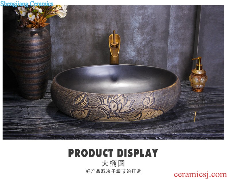 Koh larn tile neat package mail archaize of jingdezhen ceramic art basin of the basin that wash a face lavatory basin A067 on stage