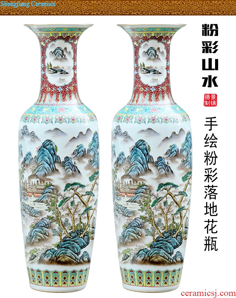 Jingdezhen ceramics hand-painted porcelain imitation qianlong year bucket color vases, flower arranging new Chinese style sitting room adornment is placed