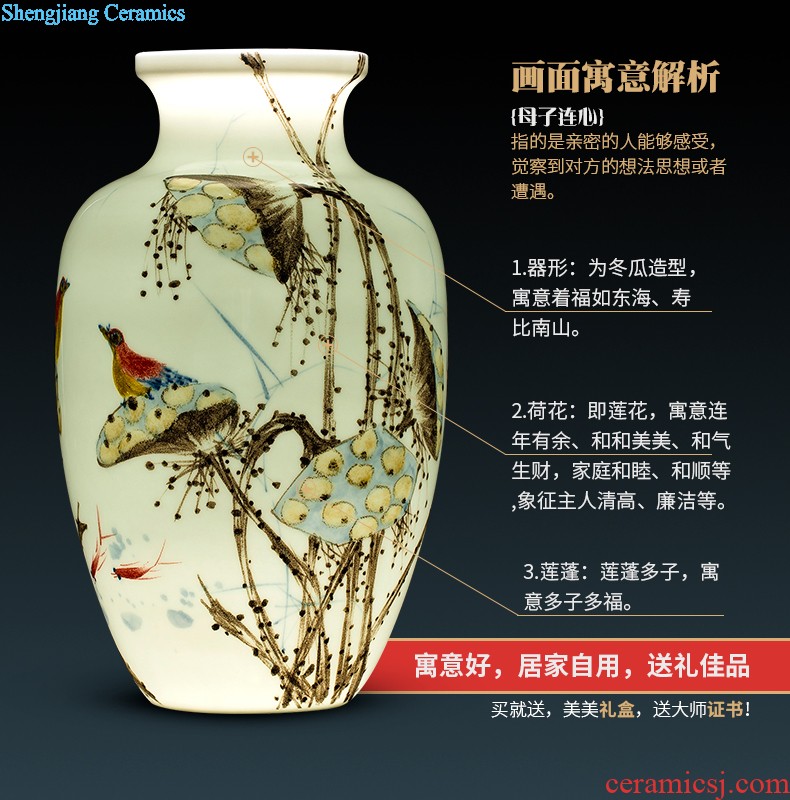 Jingdezhen ceramic vases, master of Chinese modern hand-painted thin foetus and exquisite home sitting room porch decoration furnishing articles