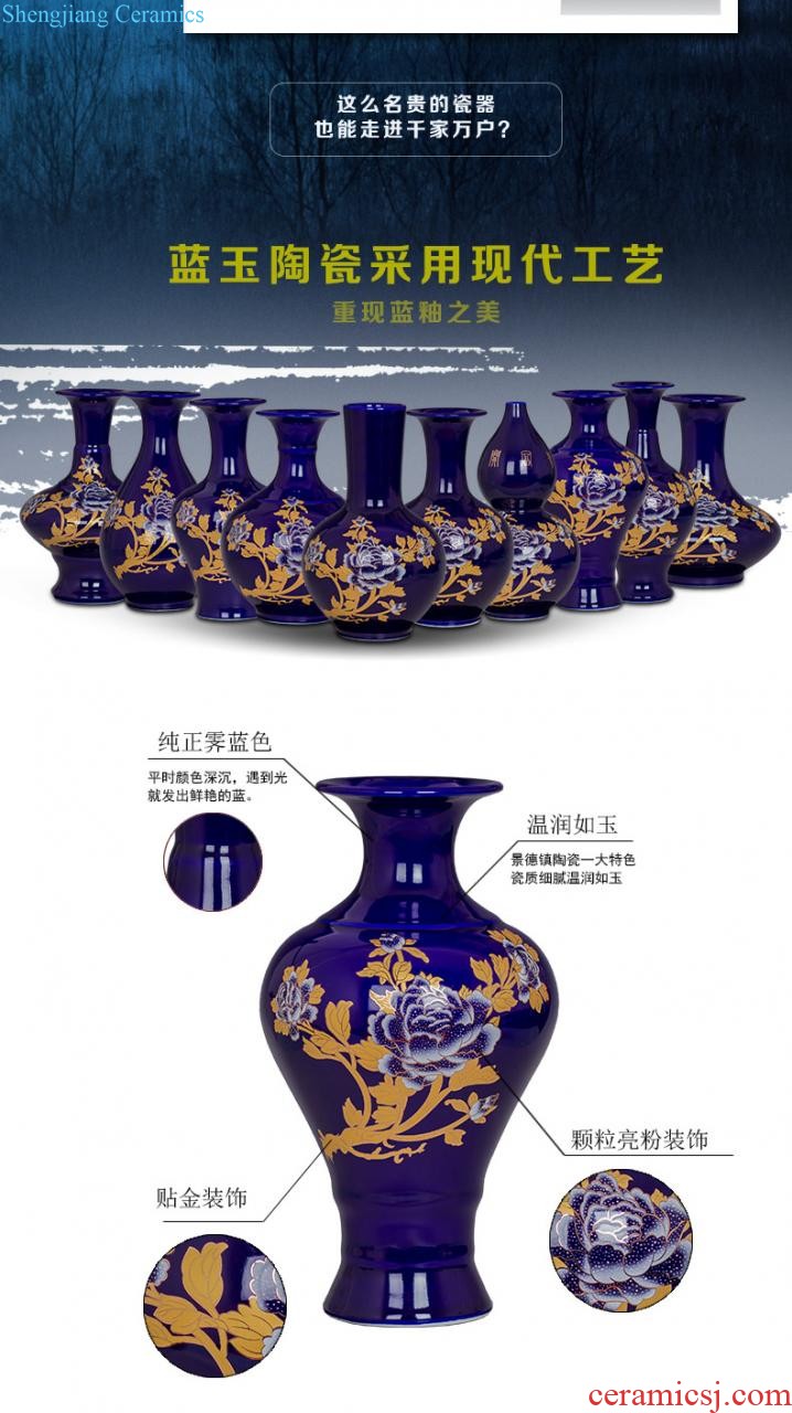 Jingdezhen ceramic modern new Chinese vase creative living room TV cabinet porch household adornment handicraft furnishing articles