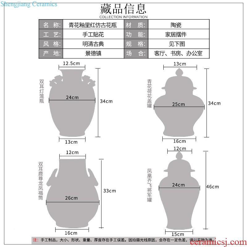 Send the base d324 jingdezhen ceramics vase household act the role ofing is tasted furnishing articles flower arranging, living room decoration