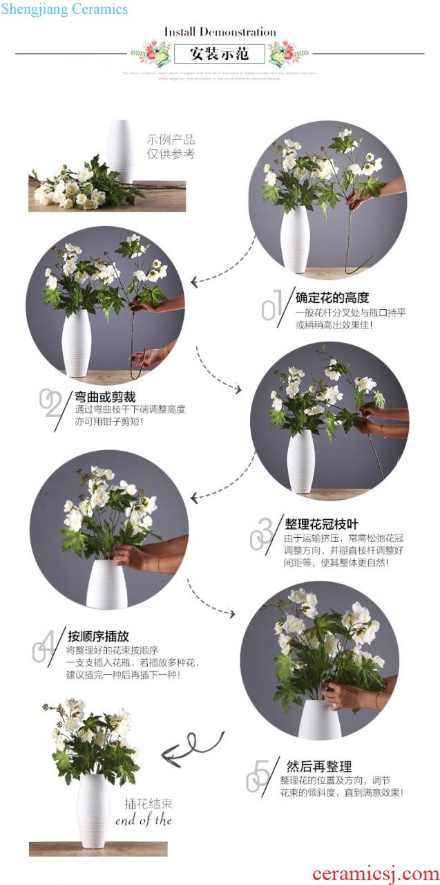 Ins Nordic face flower implement ceramic vases, flower arrangement sitting room studio art store home furnishing articles