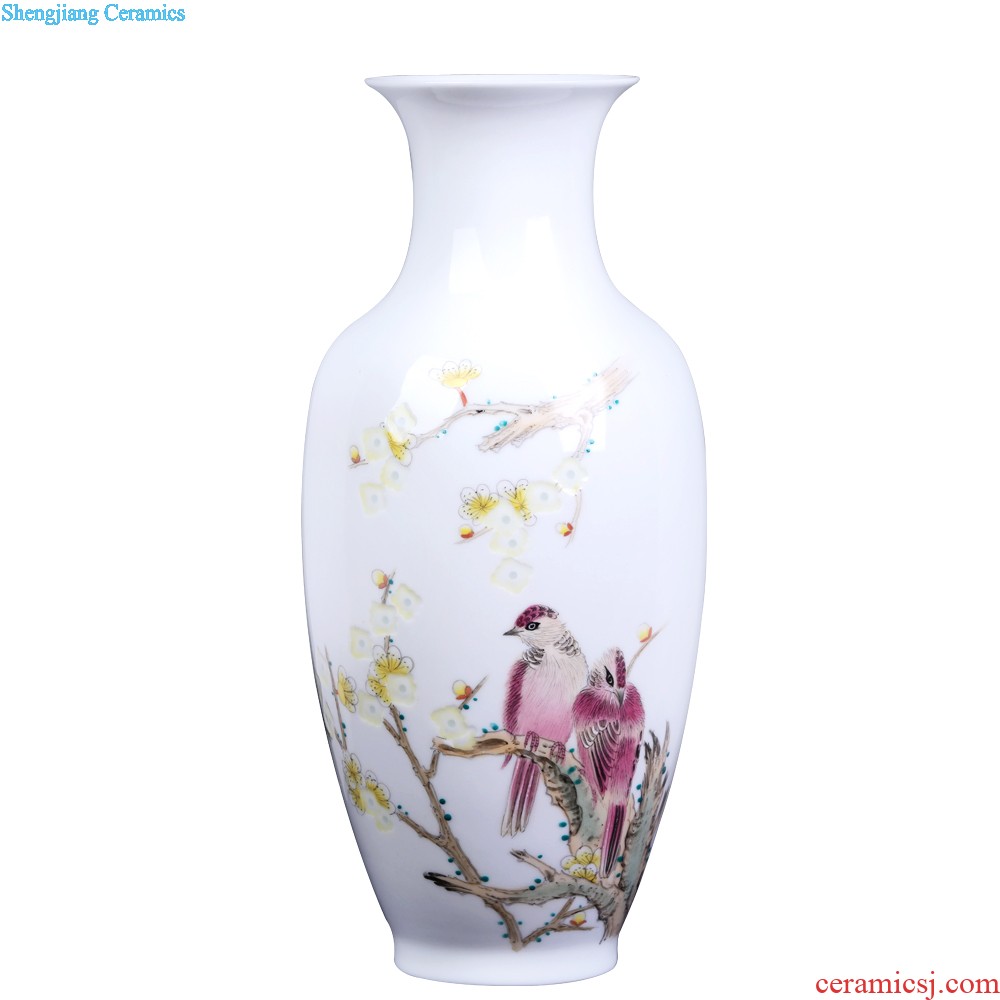 Jingdezhen ceramics modern fashion color glaze three Yang kaitai, vases, flower receptacle sitting room office decoration furnishing articles