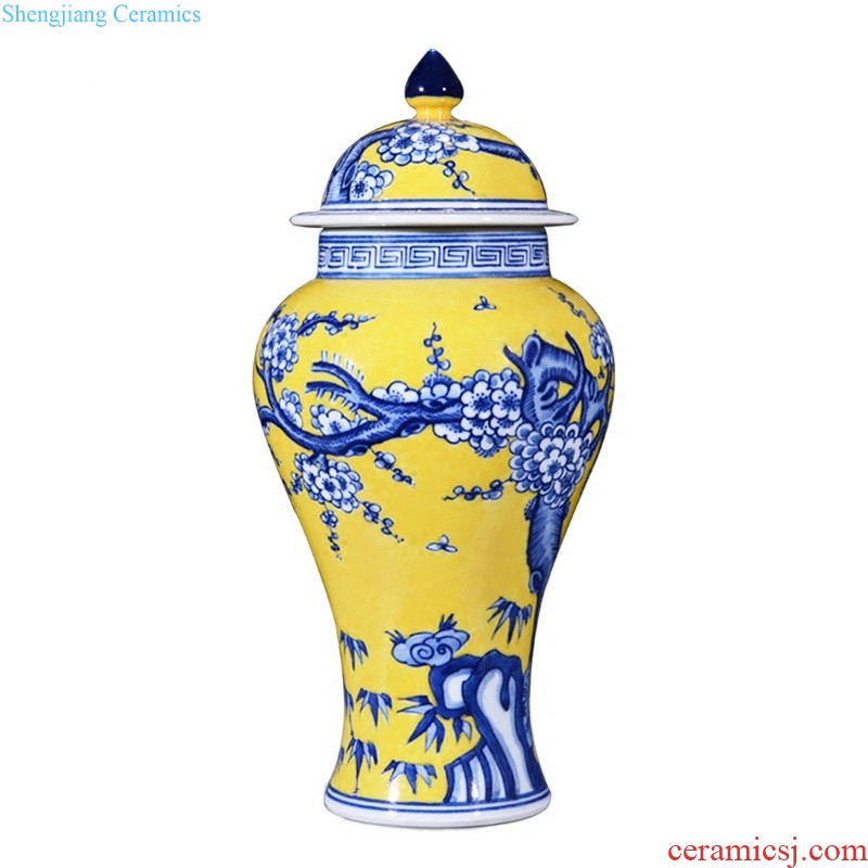 Jingdezhen ceramics imitation qing qianlong blue-and-white youligong longfeng gall bladder new Chinese style household collect flower arranging furnishing articles