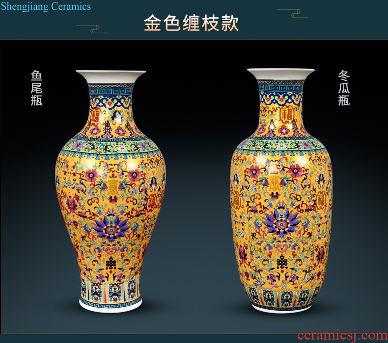 Jingdezhen ceramics vases, flower arranging small place Chinese arts and crafts home sitting room TV ark adornment ornament