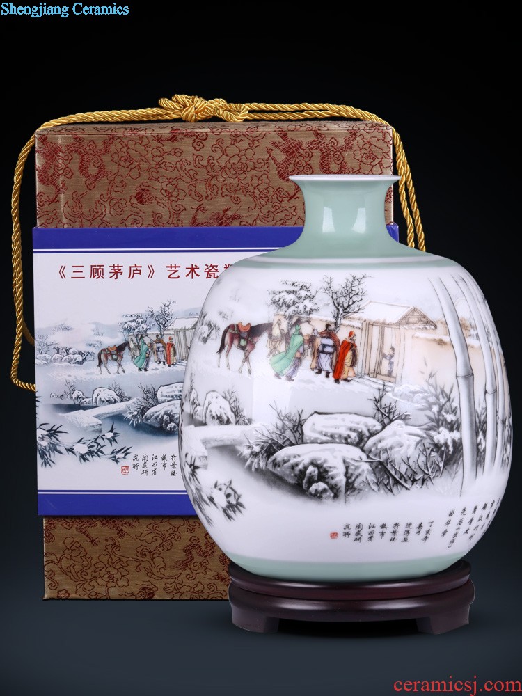 Jingdezhen ceramics by hand draw pastel boy sitting room place vases, flower arranging new Chinese style household arts and crafts