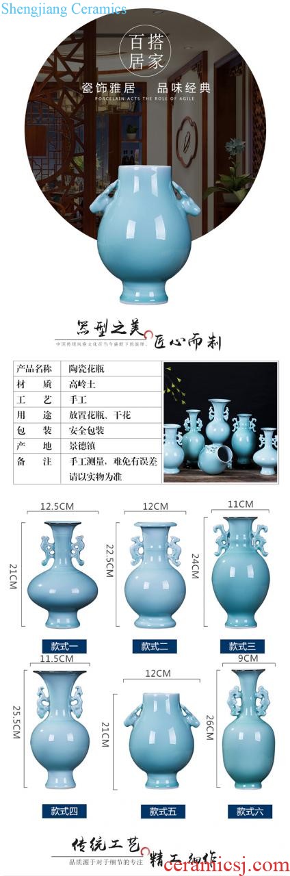 Jingdezhen blue and white porcelain vase under the glaze color hand-painted ceramic bottle blooming flowers sealed bottle 5 jins of 10 jins