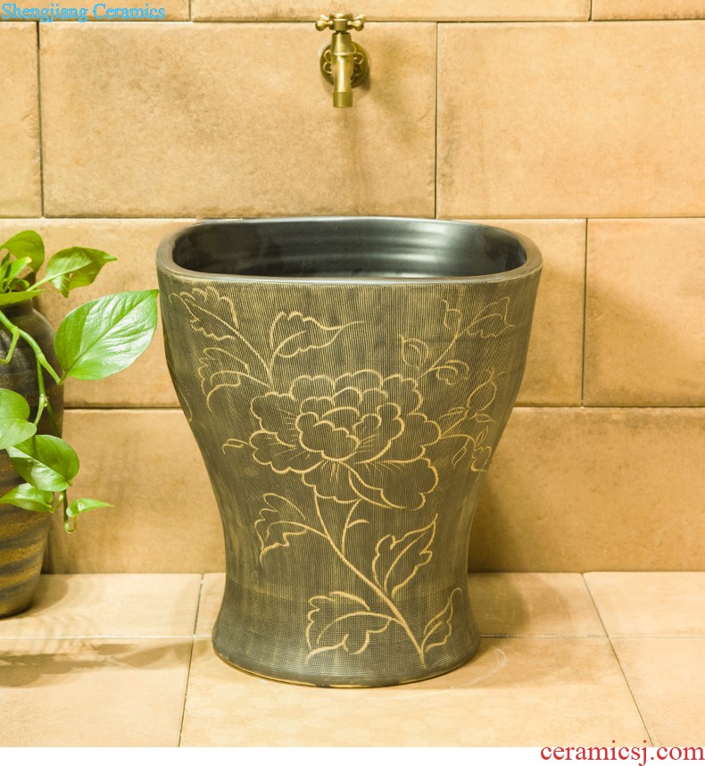 Koh larn, qi induction integrated urinal stall urinal ceramics art the urinal large-sized golden flowers and elegant