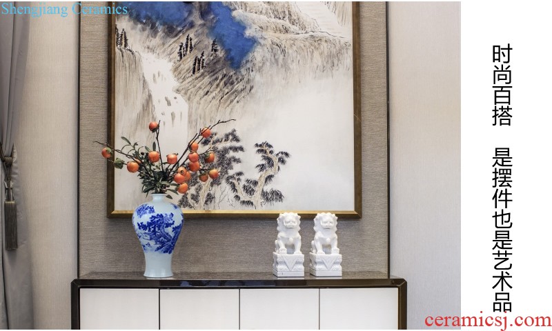 Jingdezhen ceramics vases, contemporary and contracted white paper down the small pure and fresh and small living room table furnishing articles ornaments