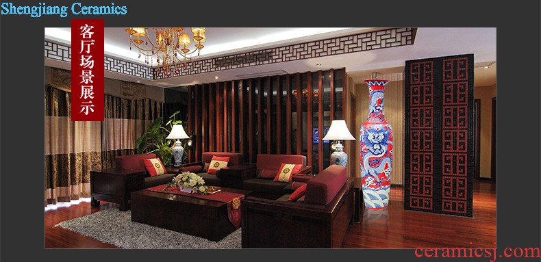 Jingdezhen ceramics of large vases, antique hand-painted fangming character home sitting room adornment is placed